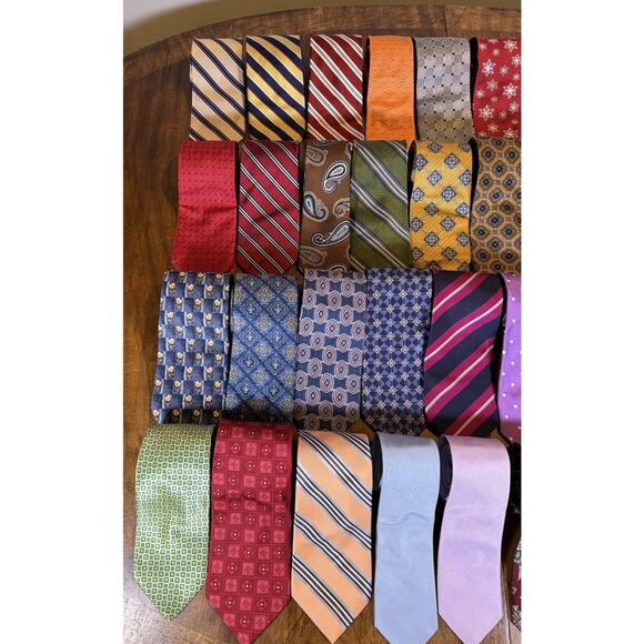 VINTAGE JOS A BANK 100% PURE SILK LONG NECKTIES ITALY/USA/CHINA LOT OF 27 - Picture 2 of 14